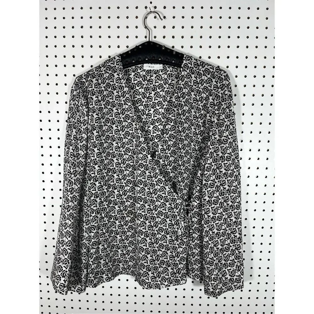 A.L.C silk wrap blouse size 6
